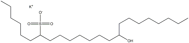 15-Hydroxytricosane-7-sulfonic acid potassium salt 结构式
