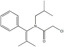 N-(1-Phenyl-2-methyl-1-propenyl)-N-isobutyl-2-chloroacetamide 结构式