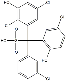 (3-Chlorophenyl)(3-chloro-6-hydroxyphenyl)(2,5-dichloro-3-hydroxyphenyl)methanesulfonic acid 结构式