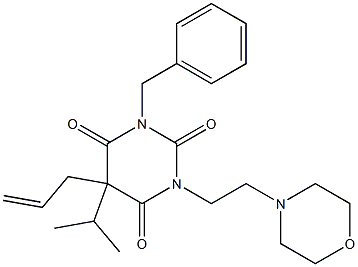 5-Allyl-1-benzyl-3-(2-morpholinoethyl)-5-isopropylbarbituric acid 结构式