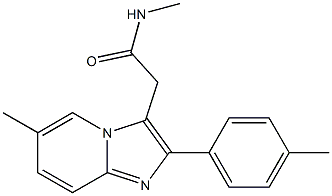 N-Methyl-2-(4-methylphenyl)-6-methylimidazo[1,2-a]pyridine-3-acetamide 结构式