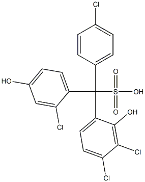 (4-Chlorophenyl)(2-chloro-4-hydroxyphenyl)(3,4-dichloro-2-hydroxyphenyl)methanesulfonic acid 结构式