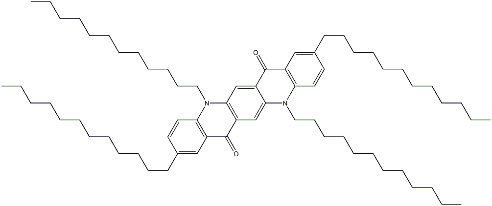 2,5,9,12-Tetradodecyl-5,12-dihydroquino[2,3-b]acridine-7,14-dione 结构式