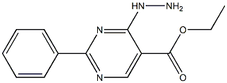 2-Phenyl-4-hydrazinopyrimidine-5-carboxylic acid ethyl ester 结构式