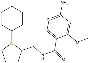 2-Amino-N-[(1-cyclohexyl-2-pyrrolidinyl)methyl]-4-methoxy-5-pyrimidinecarboxamide 结构式