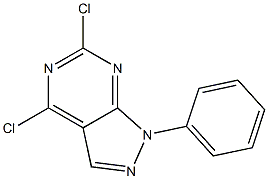 1-Phenyl-4,6-dichloro-1H-pyrazolo[3,4-d]pyrimidine 结构式