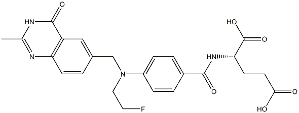 (2S)-2-[4-[N-[(3,4-Dihydro-2-methyl-4-oxoquinazolin)-6-ylmethyl]-N-(2-fluoroethyl)amino]benzoylamino]glutaric acid 结构式