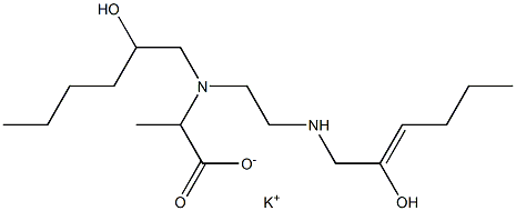 2-[N-(2-Hydroxyhexyl)-N-[2-(2-hydroxy-2-hexenylamino)ethyl]amino]propionic acid potassium salt 结构式