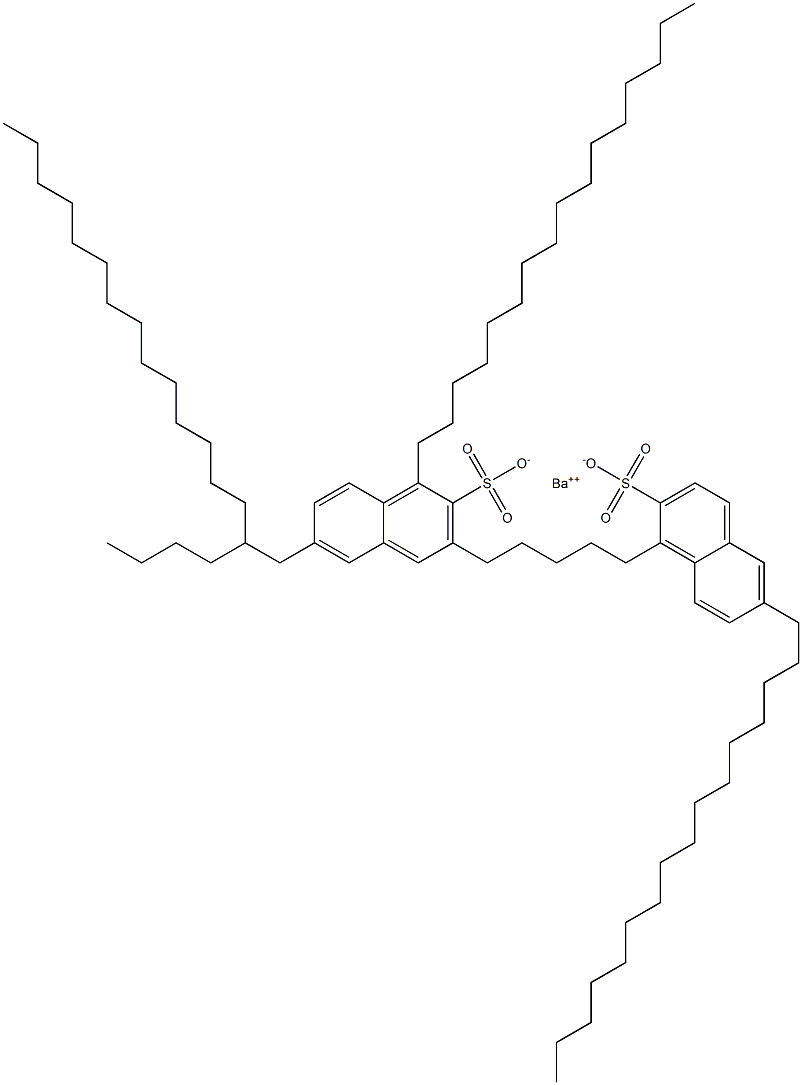 Bis(1,6-dihexadecyl-2-naphthalenesulfonic acid)barium salt 结构式