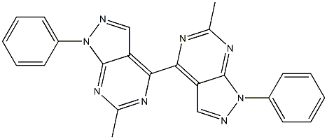 4,4'-Bi[6-methyl-1-phenyl-1H-pyrazolo[3,4-d]pyrimidine] 结构式