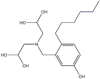 3-[Bis(2,2-dihydroxyethyl)aminomethyl]-4-hexylphenol 结构式