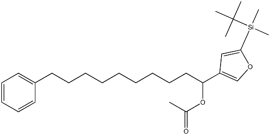 Acetic acid 1-[5-(tert-butyldimethylsilyl)-3-furyl]-10-phenyldecyl ester 结构式