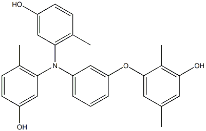 N,N-Bis(3-hydroxy-6-methylphenyl)-3-(3-hydroxy-2,5-dimethylphenoxy)benzenamine 结构式