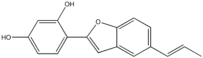 4-[5-[(E)-1-Propenyl]benzofuran-2-yl]-1,3-benzenediol 结构式