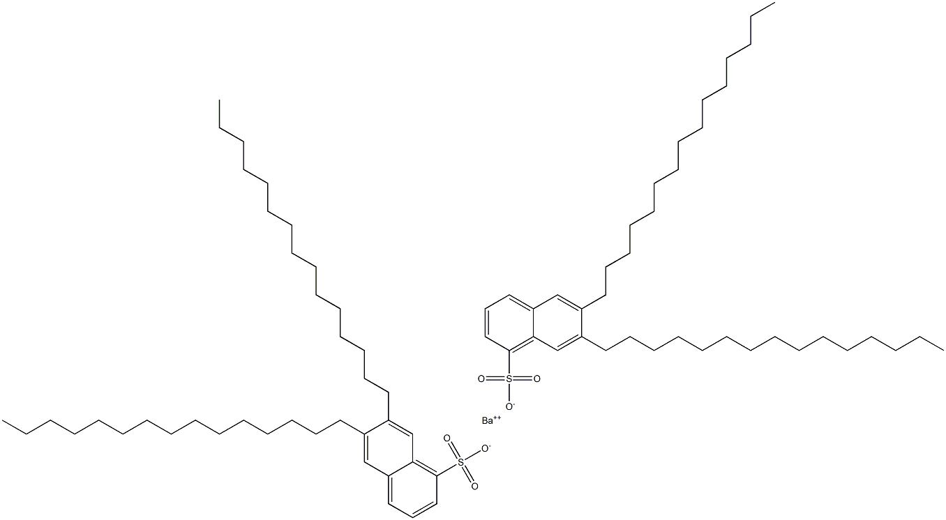 Bis(6,7-dipentadecyl-1-naphthalenesulfonic acid)barium salt 结构式