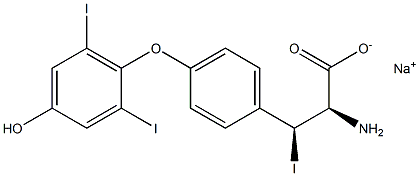 (2R,3S)-2-Amino-3-[4-(4-hydroxy-2,6-diiodophenoxy)phenyl]-3-iodopropanoic acid sodium salt 结构式