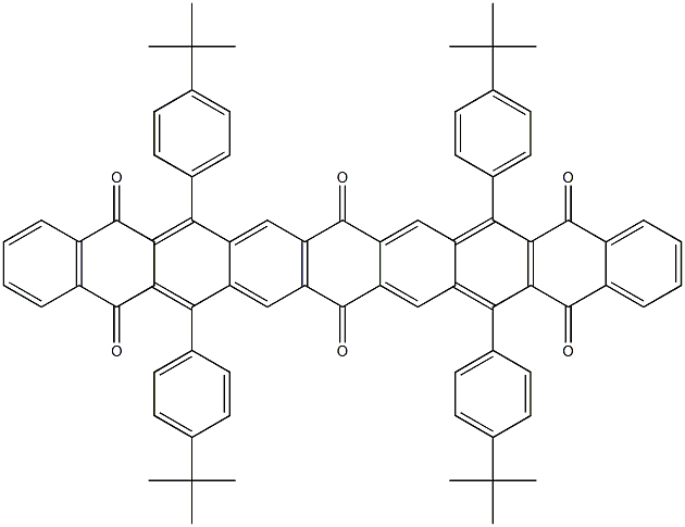 6,10,17,21-Tetrakis(4-tert-butylphenyl)nonacene-5,8,11,16,19,22-hexone 结构式