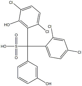(2,4-Dichlorophenyl)(2,5-dichloro-6-hydroxyphenyl)(3-hydroxyphenyl)methanesulfonic acid 结构式