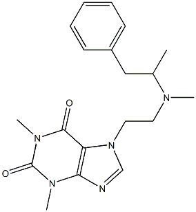 1,3-Dimethyl-7-[2-[methyl(1-methyl-2-phenylethyl)amino]ethyl]xanthine 结构式