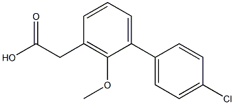 4'-Chloro-2-methoxy-1,1'-biphenyl-3-acetic acid 结构式