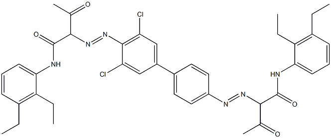 4,4'-Bis[[1-(2,3-diethylphenylamino)-1,3-dioxobutan-2-yl]azo]-3,5-dichloro-1,1'-biphenyl 结构式