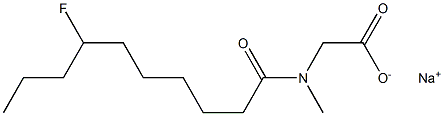 N-(7-Fluorodecanoyl)-N-methylglycine sodium salt 结构式