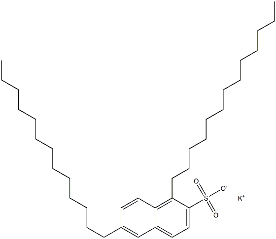 1,6-Ditridecyl-2-naphthalenesulfonic acid potassium salt 结构式