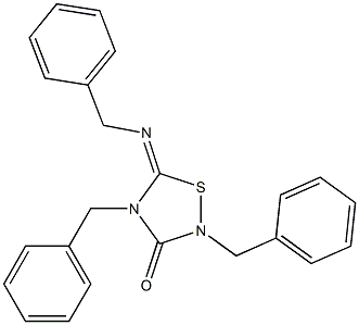2,4-Dibenzyl-5-(benzylimino)-1,2,4-thiadiazolidin-3-one 结构式