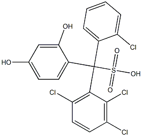 (2-Chlorophenyl)(2,3,6-trichlorophenyl)(2,4-dihydroxyphenyl)methanesulfonic acid 结构式