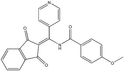 2-[(4-Methoxybenzoylamino)-4-pyridylmethylene]indane-1,3-dione 结构式