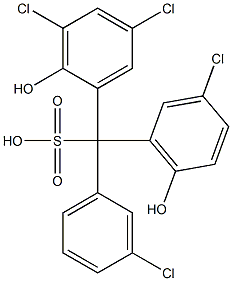 (3-Chlorophenyl)(3-chloro-6-hydroxyphenyl)(3,5-dichloro-2-hydroxyphenyl)methanesulfonic acid 结构式