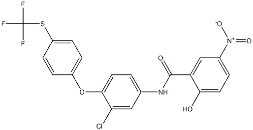 2-Hydroxy-5-nitro-N-[3-chloro-4-(4-trifluoromethylthiophenoxy)phenyl]benzamide 结构式