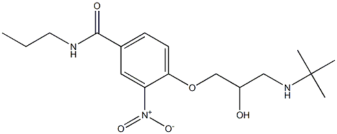 1-[4-[Propylcarbamoyl]-2-nitrophenoxy]-3-[tert-butylamino]-2-propanol 结构式