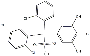 (2-Chlorophenyl)(2,5-dichlorophenyl)(4-chloro-3,5-dihydroxyphenyl)methanesulfonic acid 结构式