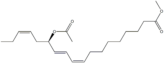 (9Z,11E,13R,15Z)-13-Acetoxy-9,11,15-octadecatrienoic acid methyl ester 结构式