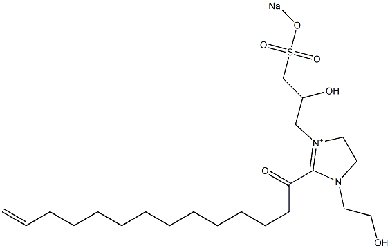 1-(2-Hydroxyethyl)-3-[2-hydroxy-3-(sodiooxysulfonyl)propyl]-2-(13-tetradecenoyl)-2-imidazoline-3-ium 结构式