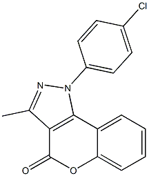 1-(4-Chlorophenyl)-3-methyl[1]benzopyrano[4,3-c]pyrazol-4(1H)-one 结构式