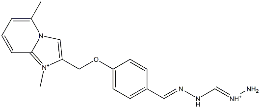 1,5-Dimethyl-2-[4-[2-(aminoiminiomethyl)hydrazonomethyl]phenoxymethyl]imidazo[1,2-a]pyridin-1-ium 结构式