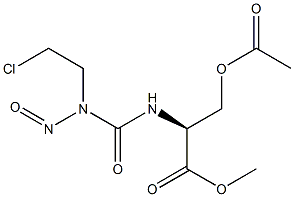 O-Acetyl-N-[(2-chloroethyl)nitrosocarbamoyl]-L-serine methyl ester 结构式