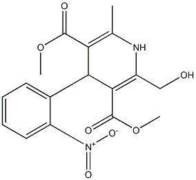 4-(2-Nitrophenyl)-2-hydroxymethyl-6-methyl-1,4-dihydropyridine-3,5-dicarboxylic acid dimethyl ester 结构式