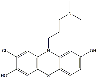 10-[3-(Dimethylamino)propyl]-8-chloro-10H-phenothiazine-2,7-diol 结构式