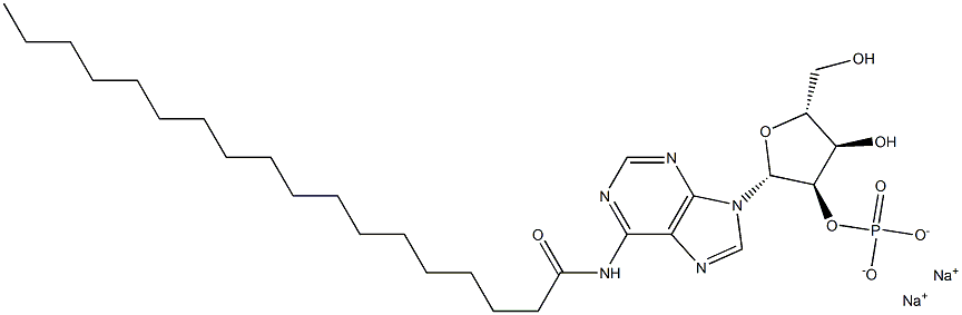 N-Stearoyladenosine-2'-phosphoric acid disodium salt 结构式