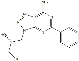 (R)-3-[7-Amino-5-phenyl-3H-1,2,3-triazolo[4,5-d]pyrimidin-3-yl]propane-1,2-diol 结构式