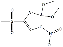 3-Nitro-2,3-dihydro-5-methylsulfonyl-2,2-dimethoxythiophen-3-ide 结构式