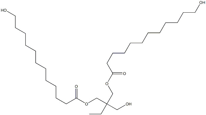 Bis[12-(hydroxy)dodecanoic acid]2-ethyl-2-(hydroxymethyl)-1,3-propanediyl ester 结构式