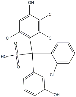 (2-Chlorophenyl)(2,3,6-trichloro-4-hydroxyphenyl)(3-hydroxyphenyl)methanesulfonic acid 结构式