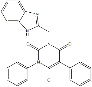 3-(1H-Benzimidazol-2-ylmethyl)-6-hydroxy-1,5-diphenylpyrimidine-2,4(1H,3H)-dione 结构式