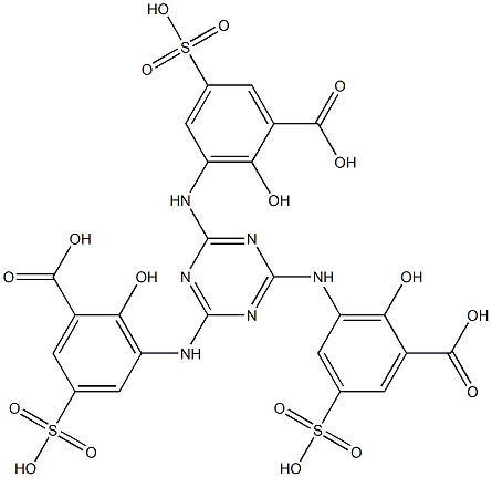 3,3',3''-(1,3,5-Triazine-2,4,6-triyltriimino)tris(2-hydroxy-5-sulfobenzoic acid) 结构式