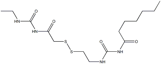 1-Heptanoyl-3-[2-[[(3-ethylureido)carbonylmethyl]dithio]ethyl]urea 结构式