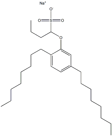 1-(2,5-Dioctylphenoxy)butane-1-sulfonic acid sodium salt 结构式